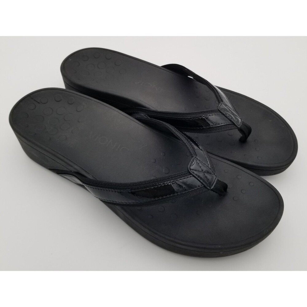 Vionic‎ High Tide Flip Flop Platform Sandal Black Women's Size US 11  UK 9